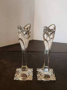 lot 30 image: Set of 2 Towle full lead crystal candlestick holders - Made in Slovakia