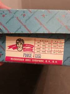 lot 123 image: Vintage Madame Alexandor Doll in box - Pinkie - needs repair