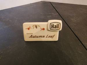 lot 158 image: Halls Superior Quality Kitchenware - Jewel Tea Autumn Leaf - Advertising piece-Dealer display sign