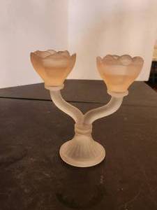 lot 218 image: Vintage frosted glass candleholder