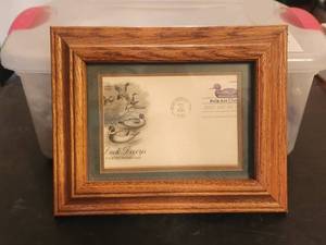 lot 228 image: Framed First Day of Issue Duck Decoys stamp