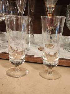 lot 192 image: Set of 2 etched glasses