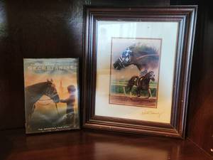 lot 284 image: Secretariat lot - DVD & artist signed print