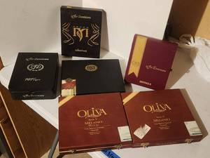 lot 331 image: Selection of collectible cigar boxes