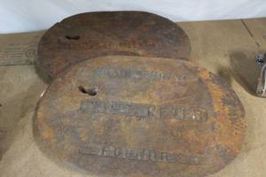 lot 10 image: Two Vintage Bass & Hayes Water Meter Covers