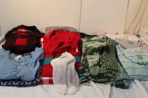 lot 33 image: Womens Clothing Sleepwear Size Medium (6) 2pc Sets some with tags and Socks (4) Night gowns, Charter Club, Sonoma, Lands End, Croft & Barrow and More