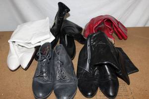 lot 183 image: Womens Boots - Black, White and Red