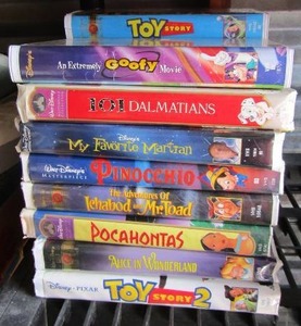 lot 26 image: Large lot of Disney VHS. Tapes used but in mint condition, all Disneys imaginable qty 27