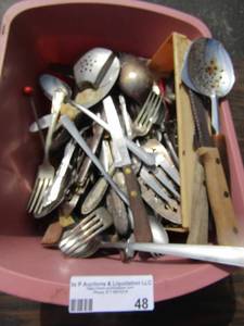 lot 48 image: Lot of silver plate spoons forks and knifes all roger bros