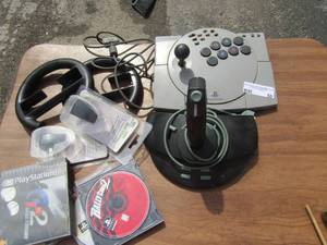 lot 50 image: Play station game controls qty 2 older , Play station games, 2 usb wall plugs NIP
