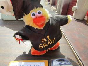 lot 59 image: Graduate lot includes, duck with diploma, wisdom for grads book and samsonite ipod nanos