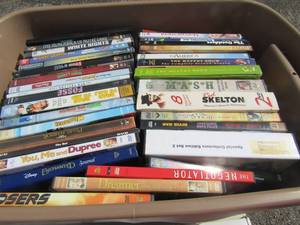 lot 62 image: Large tote of many DVDs kids, comedy, love, and more