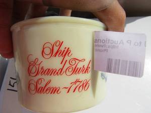 lot 64 image: Old spice shaving mug and brush, hand held shaving razor