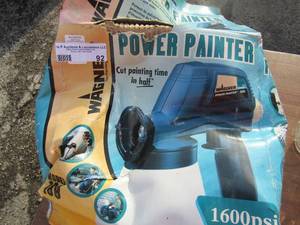 lot 92 image: 1600 PSI power painter spray rig, NIB box is a little destroyed but not the painter
