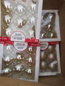 lot 93 image: Large box of glass ornaments NIB qty 20 boxes 8 per box