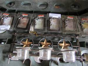 lot 98 image: 3 tier votive candle holder wall art, 6 month photo frames, January thru June