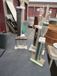 lot 123 image: 3 motorcycle  trophys all previously owned qty 3