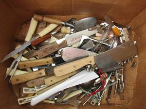 lot 182 image: Lot of vintage spoons, can openers and more