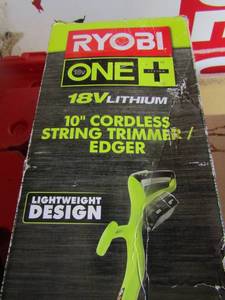 lot 3 image: Ryobi 18V cordless light weight String trimmeredger, unknown working condition