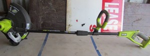 lot 24 image: Ryobi 18Volt 11 or 13 cut, dual string trimmer edger rotating head