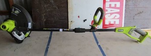lot 26 image: Ryobi 18Volt 11 or 13 cut, dual string trimmer edger rotating head