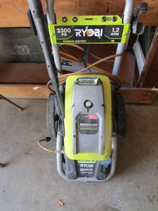 lot 37 image: Ryobi electric power washer with automatic soap dilution, 1.2 gpm and 2300 psi