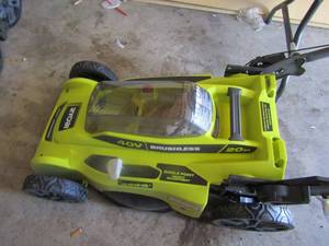lot 38 image: Ryobi 40Volt 20 cut battery powered lawn mower, battery not included