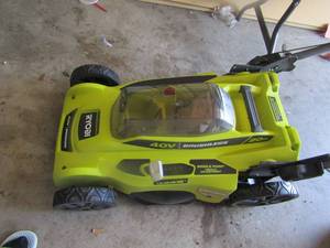 lot 41 image: Ryobi 40Volt 20 cut battery powered lawn mower, battery not included