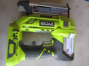 lot 54 image: Ryobi air strike pin nailer with built in level