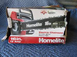 lot 194 image: homelite 16 in electric chainsaw in original box