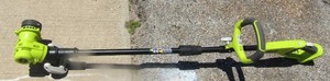 lot 113 image: Ryobi 11thru 13cut battery operated weed eater, 18 volt, has no bottom guard