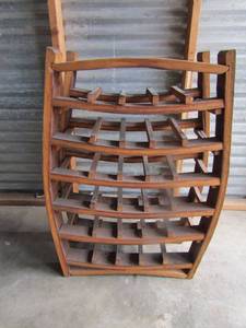 lot 5 image: Solid Wood Wine Rack made out of Wine barrels, 342411