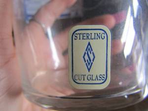 lot 17 image: 4 sterling cut glass leaf design glasses qty 4