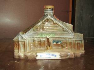 lot 66 image: Ponderosa Ranch Nevada Jim Beam liquor bottle 45 qrt, 86 proof, 100 months old printed on bottleky-drb-230, size 810
