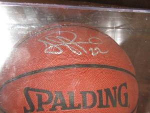 lot 76 image: Signed Spalding basketball, unknown signature it will be pictured