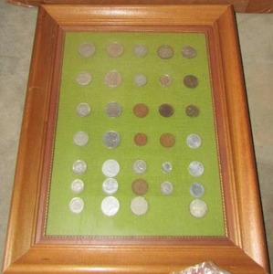 lot 98 image: 1512 framed foreign coins, qty of various coins is 34