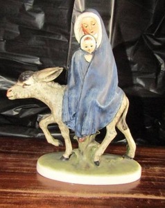 lot 158 image: Mj Hummel Flight in to Egyp  MARY BABY JESUS DONKEY - W. Germany
