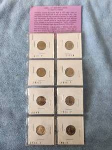 lot 10 image: 8 Brilliant uncirculated Roosevelt Dimes -