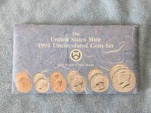 lot 101 image: 1991 United States Mint Uncirculated Coin Set D & P