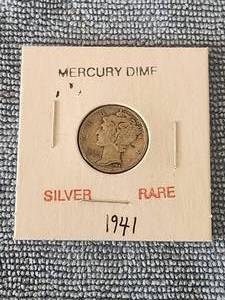 lot 119 image: 1941 Mercury Dime - Silver - Rare