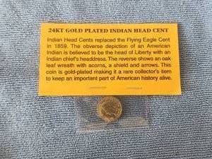 lot 181 image: 1883 24 karat gold plated Indian Head Cent