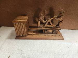 lot 36 image: Vintage wood handcar music box