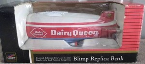 lot 54 image: Dairy Queen Blimp Coin Bank Replica--NIB