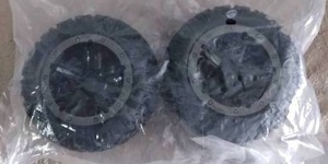 lot 77 image: Pair of RC Truck Tires and Installation Tools