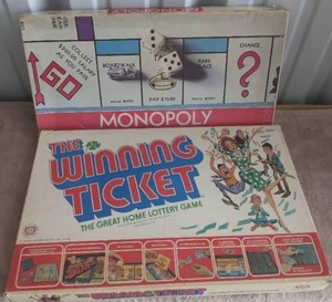 lot 108 image: Selection of 2 Vintage Board Games--Monopoly and The Winning Ticket