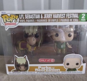 lot 129 image: Funko Pop Parks & Recreation Lil Sebastion & Jerry Harvest Festival