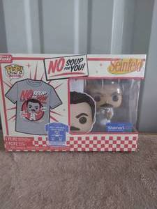 lot 136 image: Funko Pop No Soup for You Includes T Shirt---Seinfeld