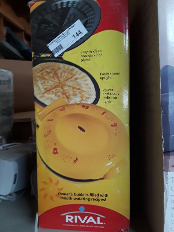 lot 144 image: Rival Quesadilla maker...