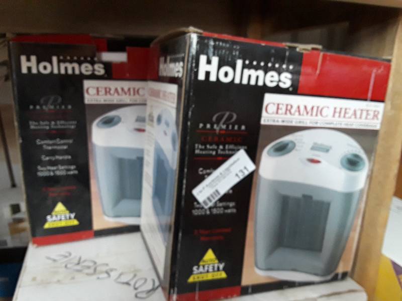 lot 131 image: 2 Holmes ceramic heaters 1000-1500 ...