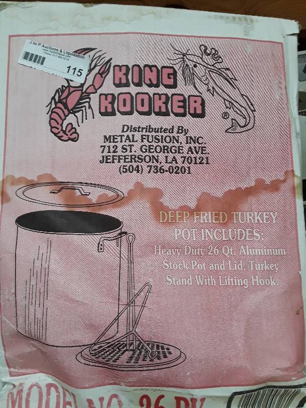lot 115 image: King cooker deep fy turkey pot...